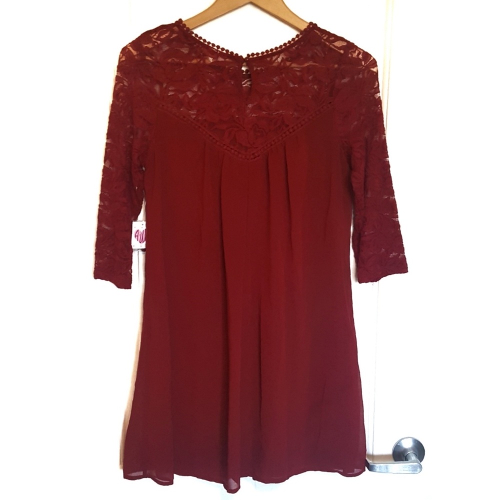 ❌SOLD❌NWT Burgundy swing dress (M) - Picture 2 of 6